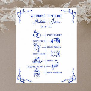 Begrüßungskalender des Blue Wedding Poster