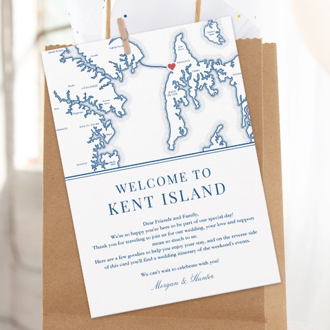Begrüßungskalender des Chesapeake Bay Beach Club Dankeskarte (Chesapeake Bay Beach Club Wedding Welcome Letter and Weekend Events Itinerary in Elegant Navy Blue)