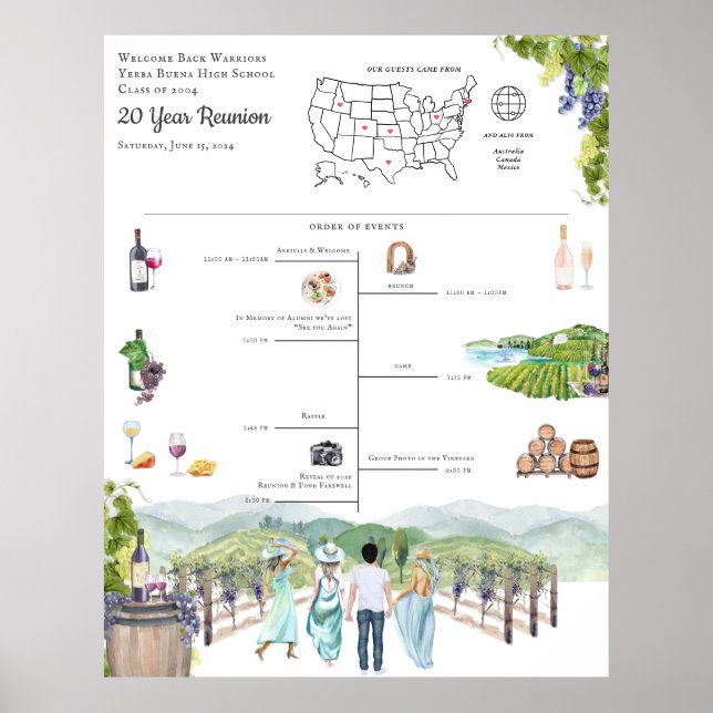 Begrüßungskalender für Wiedersehen Poster (Vorne)