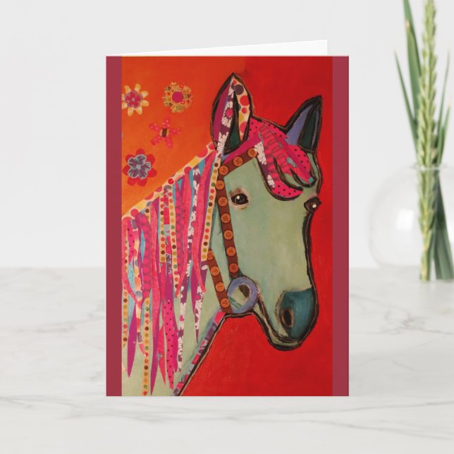 Begrüßungskarte für das Blaue Pferd Karte (Vorderseite)