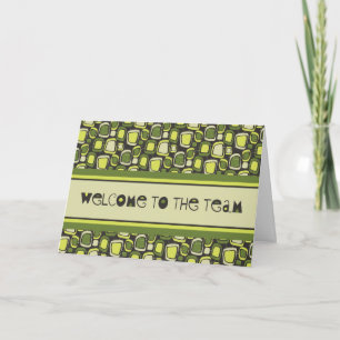 Begrüßungskarte für den grünen Retro-Mitarbeiter Karte