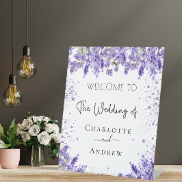 Begrüßungslavender florals Skript Sockelschild