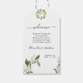 Begrüßungsmarke "Floral Gastgeschenk Hochzeit" Geschenkanhänger