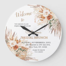 Begrüßungsmauer für Boho-Brautparty Große Wanduhr