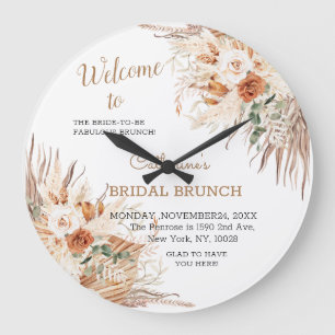 Begrüßungsmauer für Boho-Brautparty Große Wanduhr