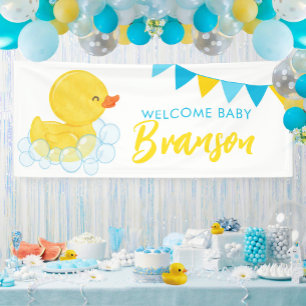 Begrüßungsname Baby Name Große Duck Babydusche Banner
