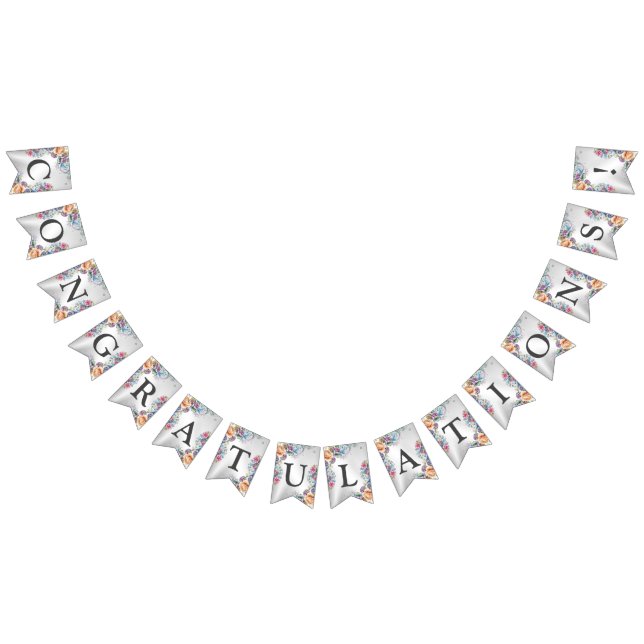 Begrüßungsparty - farbenfrohe Blume Moderne Wimpelkette (Alle)