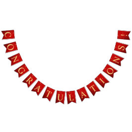 Begrüßungsparty Golden Bird Hört Red Shiny Wimpelkette