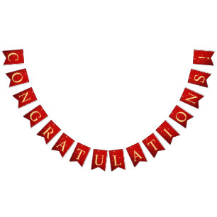 Begrüßungsparty Golden Bird Hört Red Shiny Wimpelkette