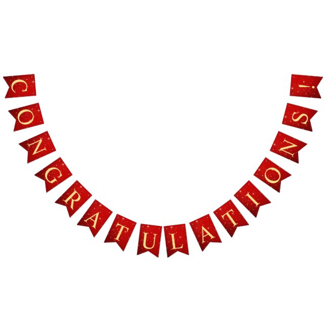 Begrüßungsparty Golden Bird Hört Red Shiny Wimpelkette (Alle)