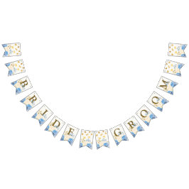 Begrüßungsparty Golden Blue Yellow Floral Wimpelkette