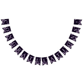 Begrüßungsparty Lila Blumenrahmen Wimpelkette