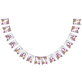 Begrüßungsparty Pink Lila Silber Elegant Wimpelkette