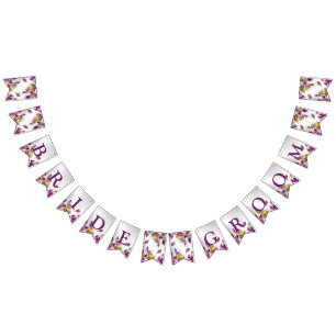 Begrüßungsparty Pink Lila Silber Elegant Wimpelkette