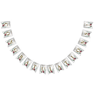 Begrüßungsparty Rosa Rosa Grün der Blüte Golden Wimpelkette