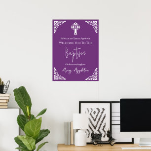 Begrüßungspposter florales Kreuzweiden süße Pflaum Poster