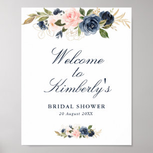 Begrüßungsschild für das elegante Brautparty Poster