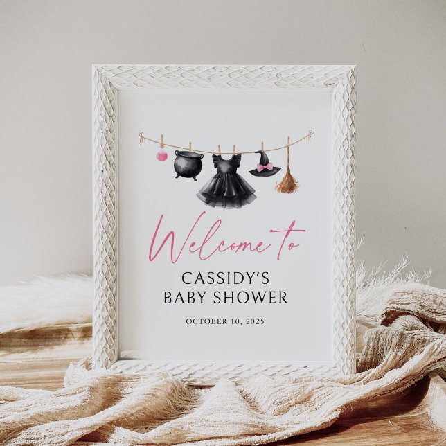 Begrüßungsschild Hexe Halloween Babydusche Poster (Von Creator hochgeladen)