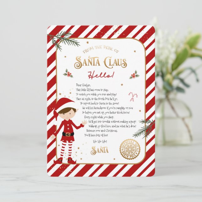 Begrüßungsschreiben der ersten Elf-Ankunft (Stehend Vorderseite)