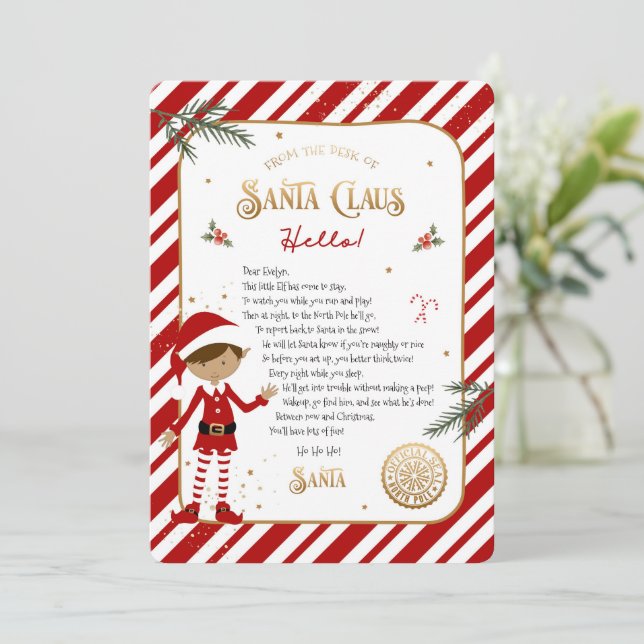 Begrüßungsschreiben der ersten Elf-Ankunft (Stehend Vorderseite)