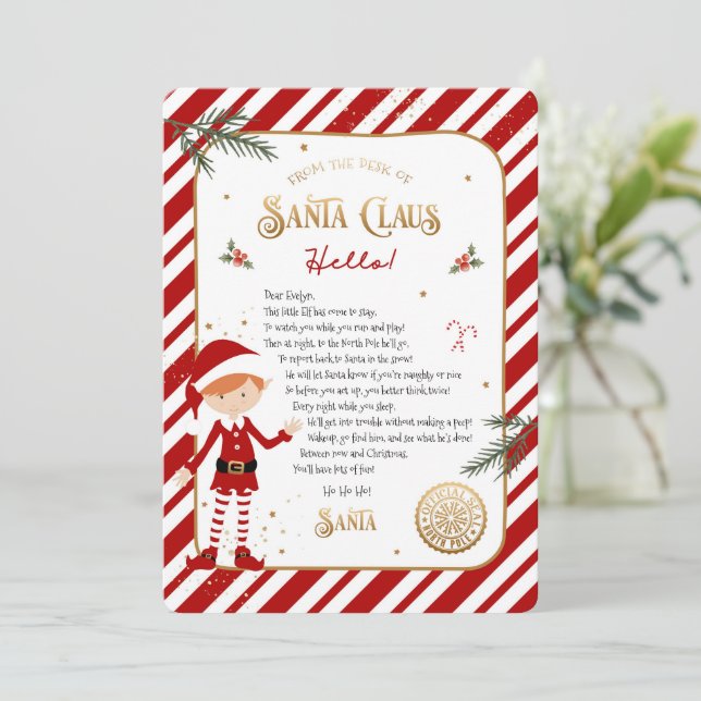 Begrüßungsschreiben der ersten Elf-Ankunft (Stehend Vorderseite)