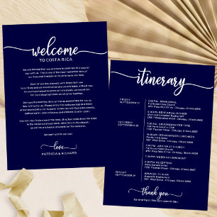Begrüßungsschreiben für Hochzeiten in Navy Einladung