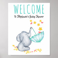 Begrüßungssignatur Elephant Moon and Stars Baby Du