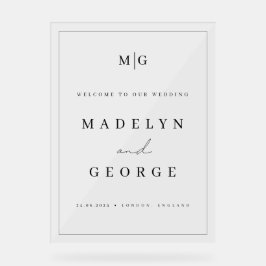 Begrüßungssignatur Minimalistisch Acrylschild