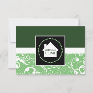 Begrüßungsstaube Zuhause grün Einladung