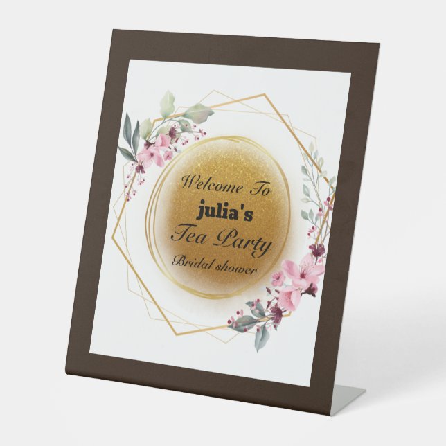 Begrüßungstablett-Party Sockelschild (Vorderseite)