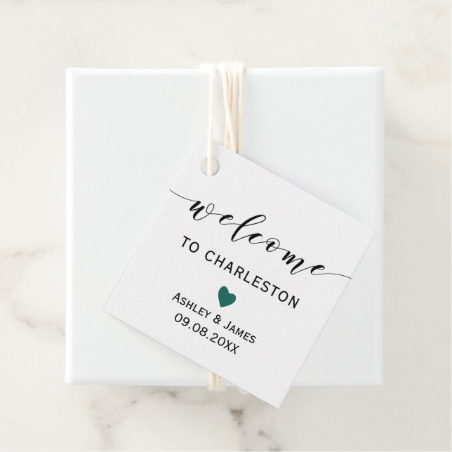 Begrüßungstags für jedes Farbherz Geschenkanhänger (Beispiel)