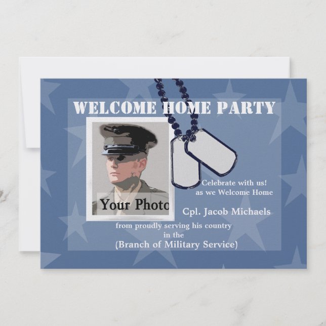 Begrüßungstags Zuhause/ Militärhunde Einladung (Vorderseite)