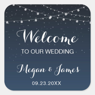 Begrüßungstasche für die Himmelsnacht Quadratischer Aufkleber