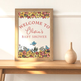 Begrüßungstisch für die OsterBaby-Dusche Poster