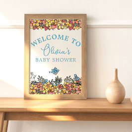 Begrüßungstisch für die OsterBaby-Dusche Poster