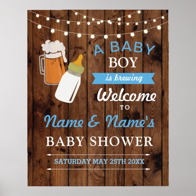 Begrüßungstücher für Babydusche Poster (Vorne)