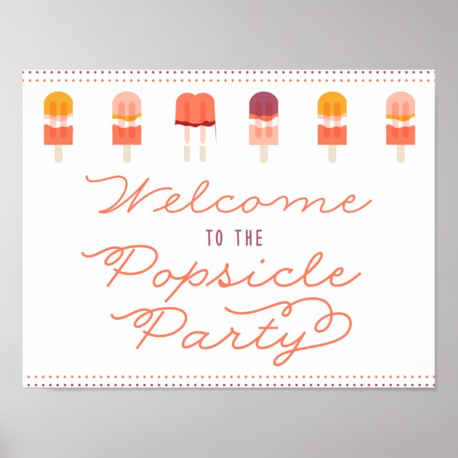 Begrüßungstür-Zeichen für Popsicle Party Poster (Vorne)