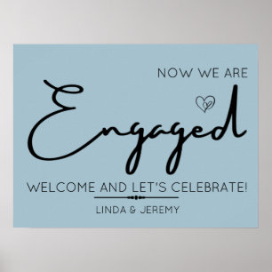 Begrüßungsunterschrift der Dusty Blue Engagement P Poster