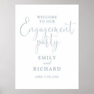 Begrüßungsunterschrift der Dusty Blue Engagement P Poster