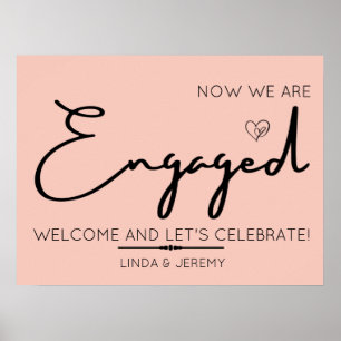 Begrüßungsunterschrift der Rose Engagement Party Poster