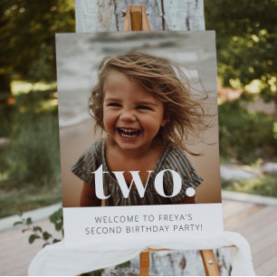Begrüßungsunterschrift des 2. Geburtstags-Fotos Poster