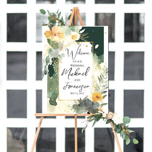 Begrüßungsunterschrift, dunkelrosa Blüte, Poster