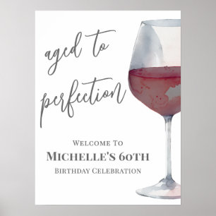 Begrüßungsunterschrift für die Wine Birthday Party Poster