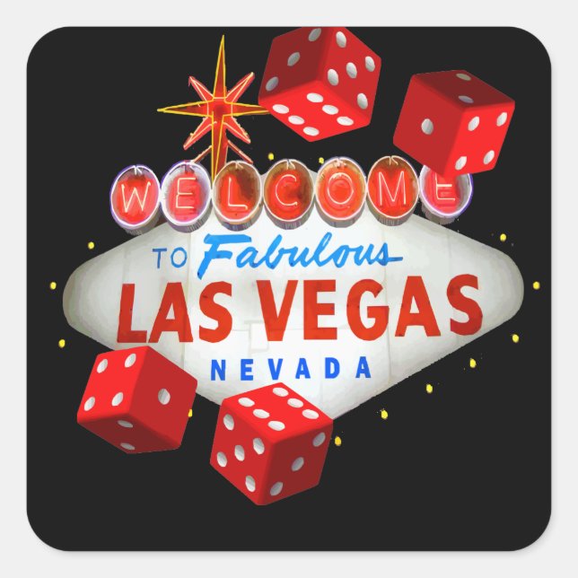 Begrüßungswürfel Quadratischer Aufkleber (Vorderseite)