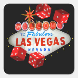 Begrüßungswürfel Quadratischer Aufkleber