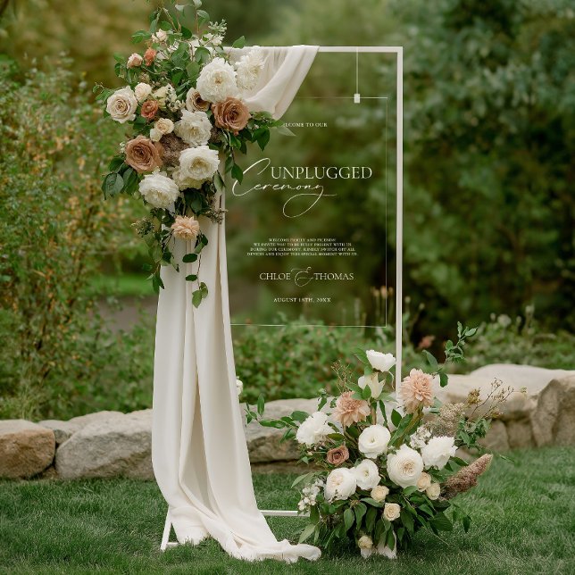 Begrüßungszeichen Akronylic Acrylschild (Wedding Unplugged Ceremony Acrylic Welcome Sign)