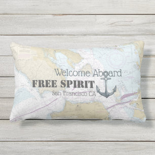 Begrüßungszeichen an Bord des Schiffes Anker + nau Kissen Für Draußen