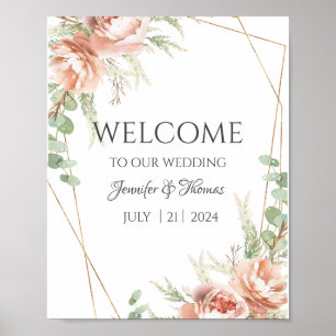 Begrüßungszeichen Blush-Rose Poster
