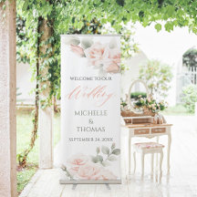 Begrüßungszeichen der Blues-Peach-Blues-Hochzeit