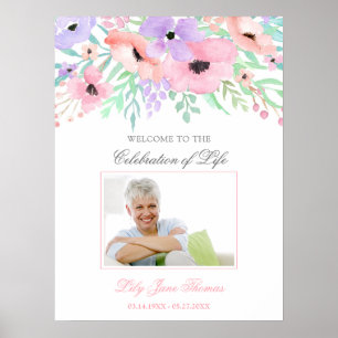 Begrüßungszeichen der Blume Wasserfarbe - 18 x 24 Poster